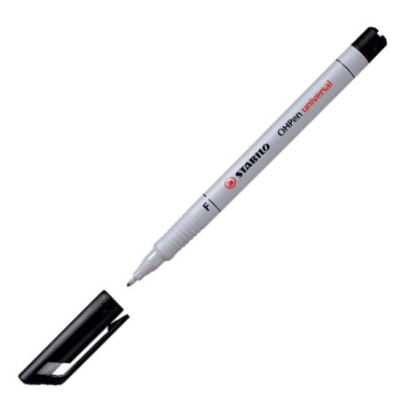 Marker nepermanent, 0,7 mm, STABILO OHPen F universal, negru