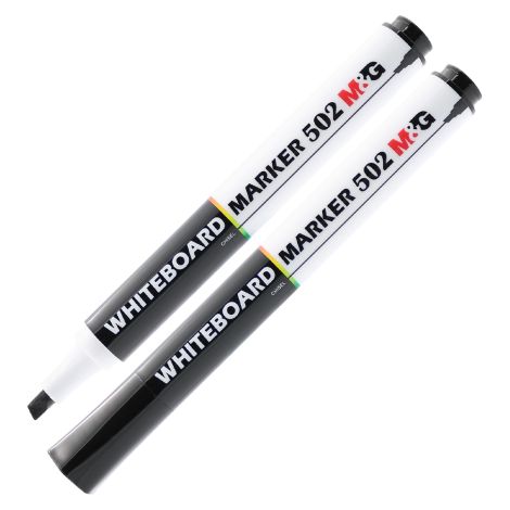 Marker pentru tablă albă M&G 502 - vârf cu pană, negru