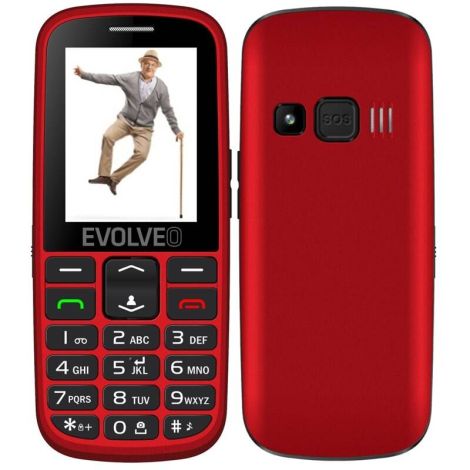 EVOLVEO EasyPhone EG, telefon mobil pentru seniori cu suport de încărcare (culoare roșie) EP-550-EGR