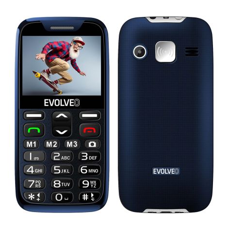 EVOLVEO EasyPhone XR, telefon mobil pentru seniori cu suport de incarcare, albastru EP-601-XR-BL