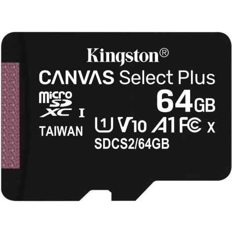 Kingston Canvas Select Plus A1/micro SDXC/64GB/UHS-I U1 / Clasa 10 SDCS2/64GBSP