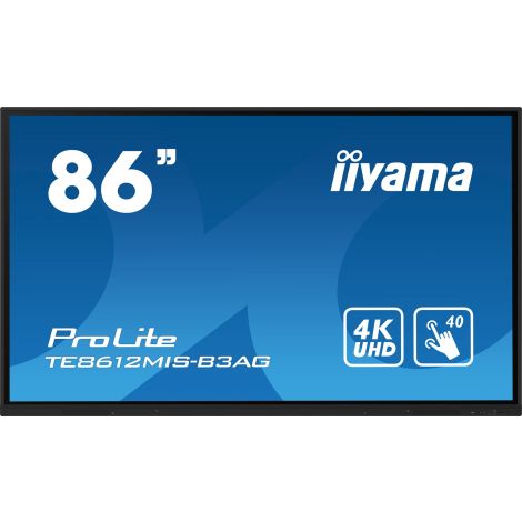 86" iiyama TE8612MIS-B3AG: IPS, 4K, 40P, USB-C TE8612MIS-B3AG