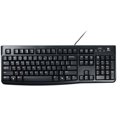 Logitech K120/USB cu fir/Aspect SUA/Negru 920-002479