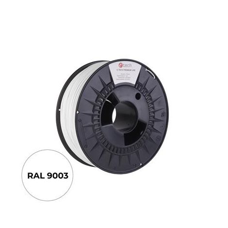 Snur de imprimare (filament) C-TECH PREMIUM LINE, ABS, alb trafic, RAL9003, 1,75 mm, 1 kg 3DF-P-ABS1.75-9003