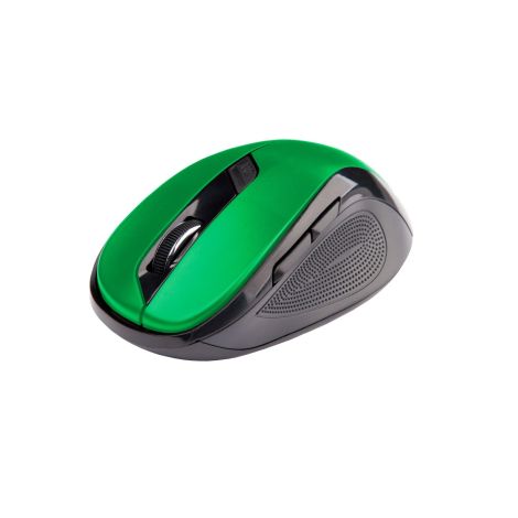 Mouse C-TECH WLM-02/Ergonomic/Optic/Pentru dreptaci/1600 DPI/USB fără fir/Negru-verde WLM-02G