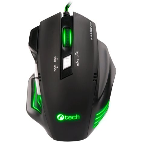 C-TECH Akantha/Gaming/Optic/Dreapace/2400 DPI/USB cu fir/Negru GM-01G