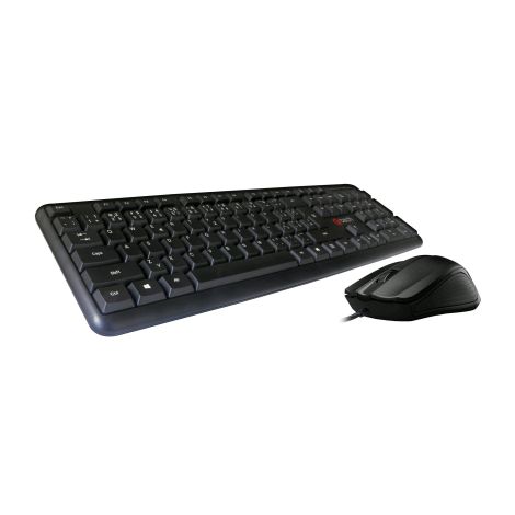 Tastatură C-TECH KBM-102, set combinat cu fir cu mouse, USB, CZ/ SK KBM-102-BL