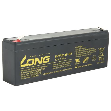 baterie LUNGA 12V 2.6Ah F1 (WP2.6-12) PBLO-12V002,6-F1A