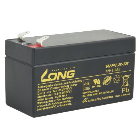 baterie LUNGA 12V 1.2Ah F1 (WP1.2-12) PBLO-12V001,2-F1A