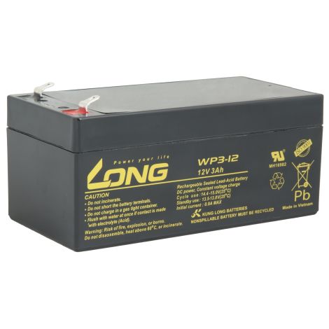 baterie LUNGA 12V 3Ah F1 (WP3-12) PBLO-12V003-F1