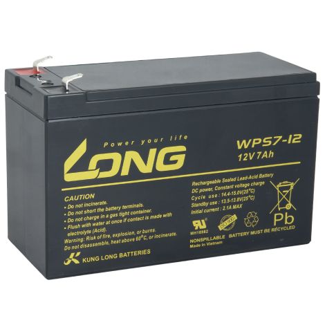 baterie LUNGA 12V 7Ah F1 (WPS7-12) PBLO-12V007-F1A