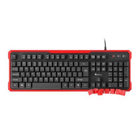 Tastatură gaming Genesis RHOD 110/USB cu fir/Dispoziție SUA/Negru-roșu NKG-0939