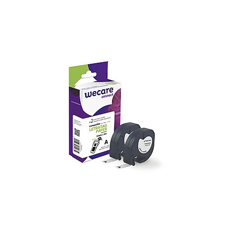 Bandă WECARE ARMOR compatibilă cu DYMO S0721510, Negru/Alb, 2*12mm*4m K80006W4