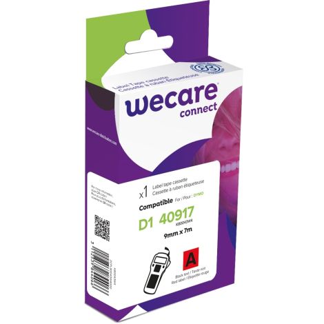 Bandă WECARE ARMOR compatibilă cu DYMO S0720720,Negru/Roșu,9MM*7M K80043W4