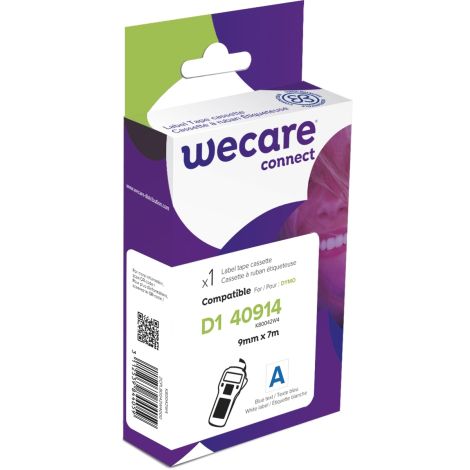 Bandă WECARE ARMOR compatibilă cu DYMO S0720690, Albastru/Alb, 9MM*7M K80042W4