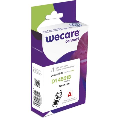 Bandă WECARE ARMOR compatibilă cu DYMO S0720550, Roșu/Alb, 12MM*7M K80026W4