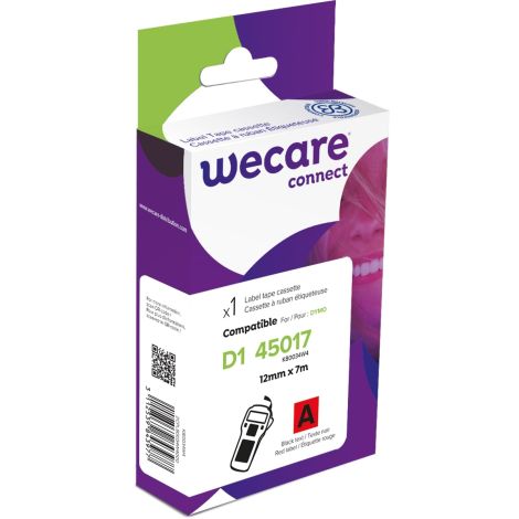 Bandă WECARE ARMOR compatibilă cu DYMO S0720570,Negru/Roșu,12MM*7M K80034W4