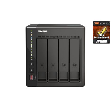 QNAP TS-453E-8G (4 nuclee 2,6 GHz, 8 GB RAM, 4 x SATA, 2 x slot M.2 NVM, 2 x HDMI 4K, 2 x 2,5 GbE, 4 x USB) TS-453E-8G