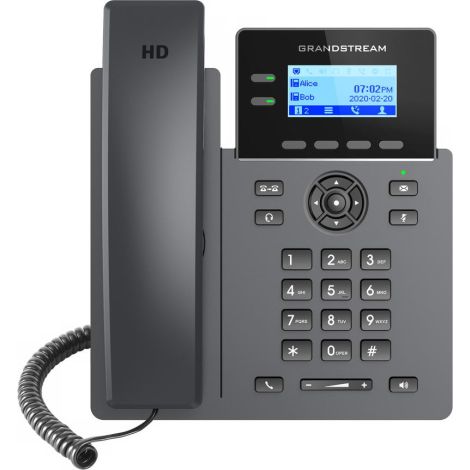 Telefon SIP Grandstream GRP2602G, ecran LCD cu iluminare din spate de 2,21", 4 conturi SIP, port 2x1Gbit, PoE GRP2602G