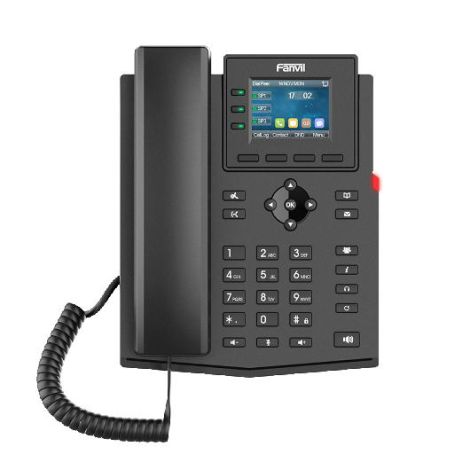 Telefon SIP Fanvil X303G, bar.disp. 2,4", 4SIP, dual Gbit, PoE X303G