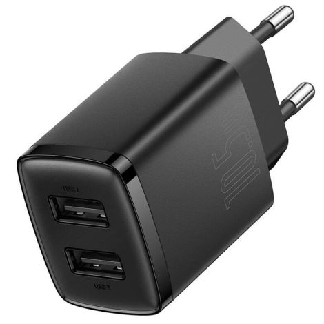 Încărcător de rețea Baseus Compact 2xUSB 10.5W negru 6932172606909