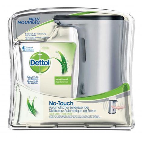 Dozator fără contact Dettol cu reumplere de 250 ml - Aloe Vera