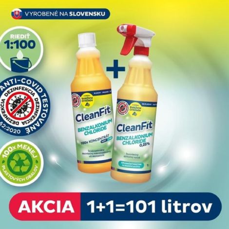 Ultraconcentrat Cleanfit - Dezinfectant clorură de benzalconiu 1+1=101 l