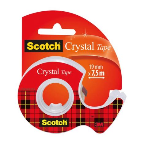 Bandă adezivă scotch transparentă, 19 mm x 7,5 m, 1 rolă în magazie