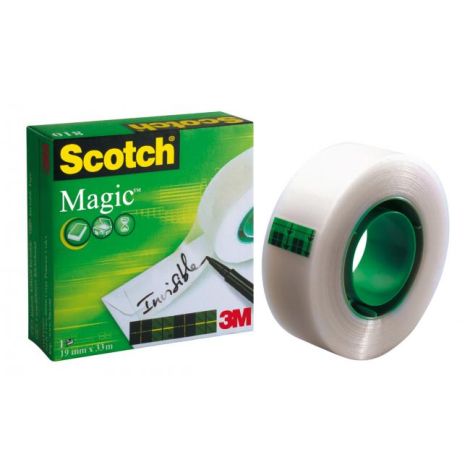 Bandă adezivă Scotch Magic invizibil inscriptibil 19 mm x 33 într-o cutie