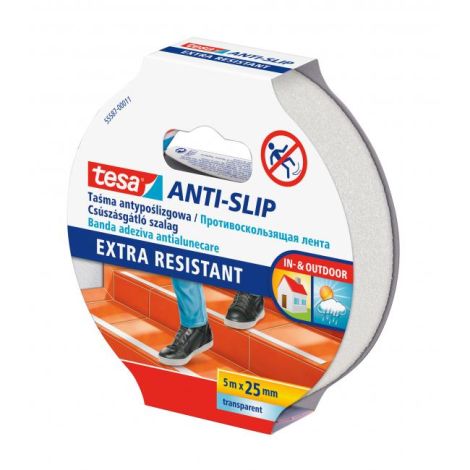 Bandă anti-alunecare Tesa 25 mm x 5 m transparentă