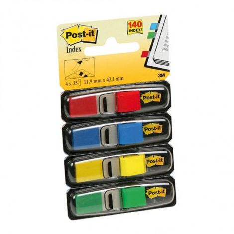 Index post-it ingust, 11,9x43,1 mm, culori clasice