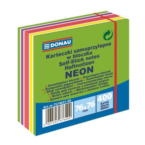 Blocnotes Donau 76x76mm 400l verde neon