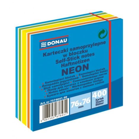 Pad autoadeziv Donau 76x76mm 400l albastru neon