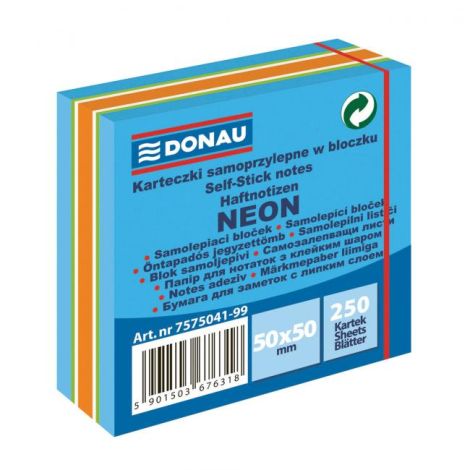 Pad autoadeziv Donau neon 50x50mm 250l albastru