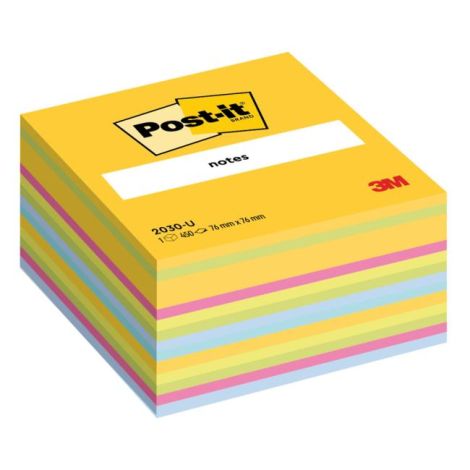 Post-it autoadeziv, 76x76 mm, mix de culori