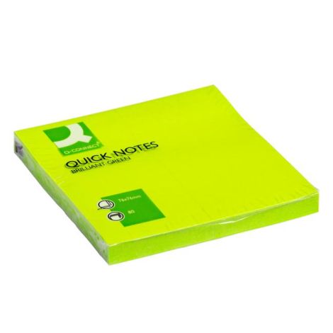 Pad autoadeziv Q-CONNECT neon 76x76mm verde