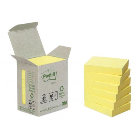 Note Post-it reciclate, 38x51 mm, galbene