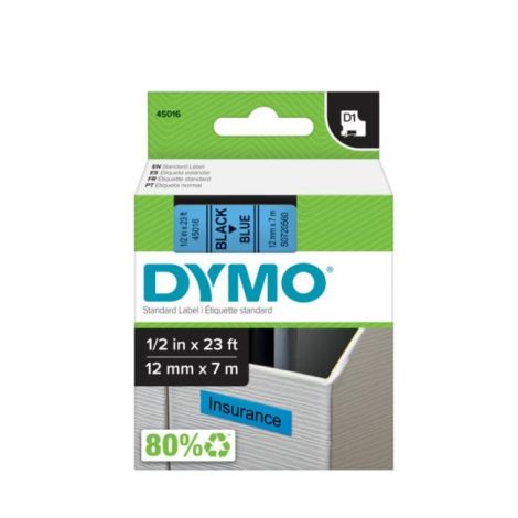 Banda autoadeziva Dymo D1 12 mm albastru/negru