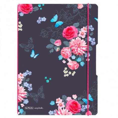 Caiet Herlitz my.book Flex Ladylike A4 2x40 coli pătrate PP cu flori