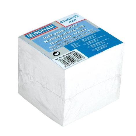 Bloc de note cub dezlipit, 83x83x75 mm, alb