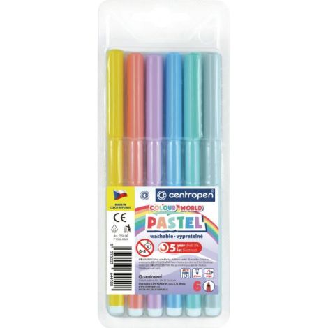 Set markere Centropen Pastel 7550/6S