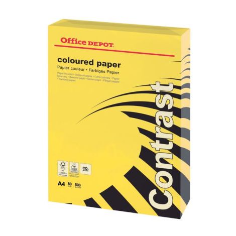 Hartie color Office Depot A4, galben intens, 80 g/m2