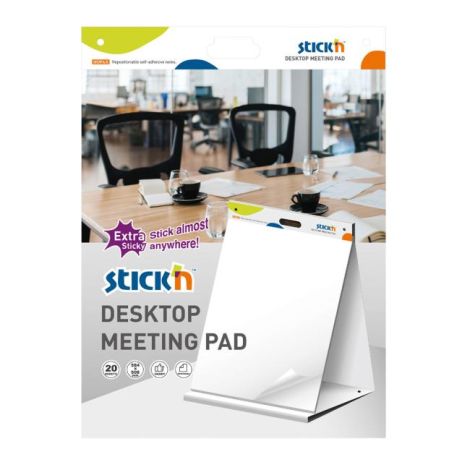 Flipchart autoadeziv pentru desktop Stick`n Hopax 58x50cm 20 coli