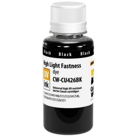 Cerneală pentru cartuşul Canon CLI-521BK, dye, odolný voči UV, negru (black), 100 ml