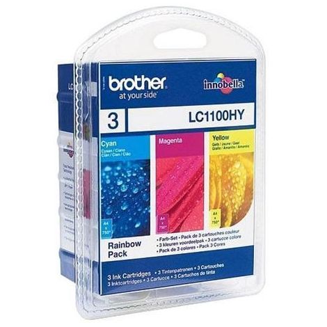 Cartuş Brother LC1100HY RBWBP, CMY, pachet de trei, multipack, original