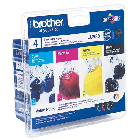 Cartuş Brother LC980 VALBP, CMYK, pachet de patru, multipack, original