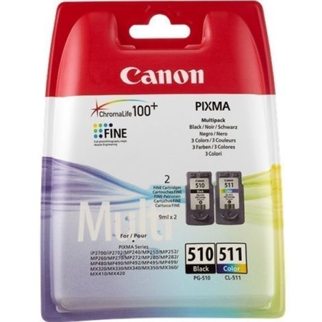 Cartuş Canon PG-510 + CL-511, 2970B010, pachet de două, multipack, original