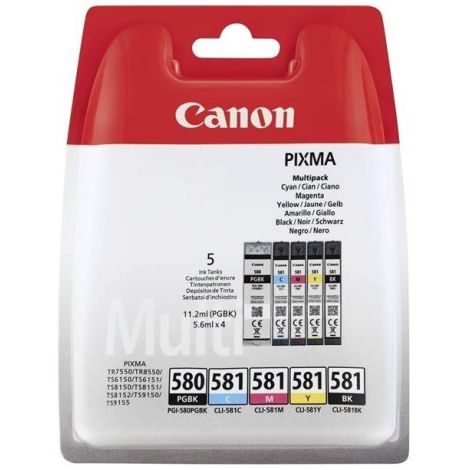 Cartuş Canon CLI-581, CMYK, PGI-580, 5-pack, multipack, original