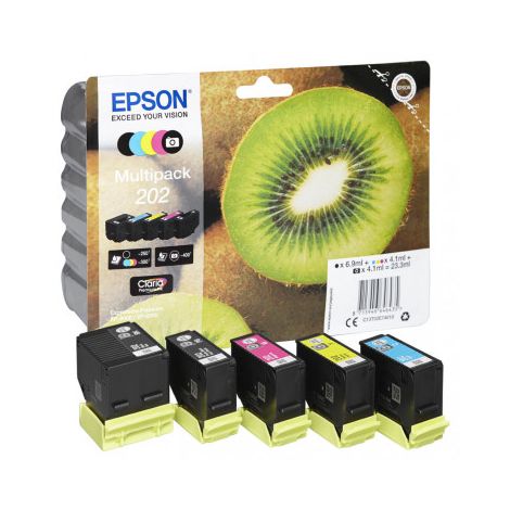 Cartuş Epson 202, CMYK, pachet de cinci, multipack, original