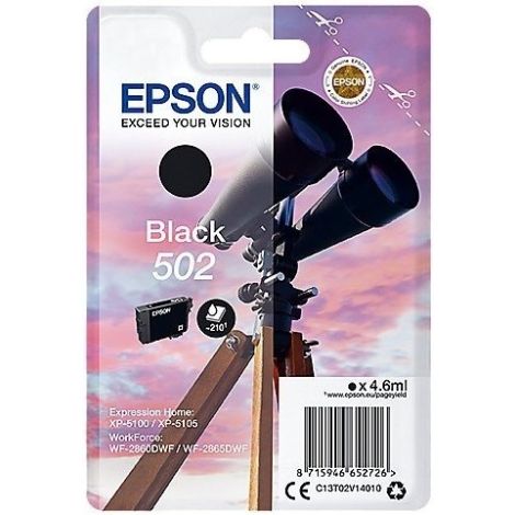 Cartuş Epson 502, C13T02V14010, negru (black), original